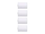 Four white foam rollers arranged vertically on a white background.