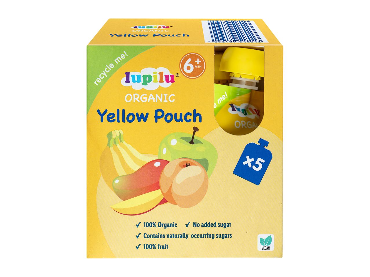 Hipp Organic Yellow Pouch baby food, 6+ months, pack of 3.