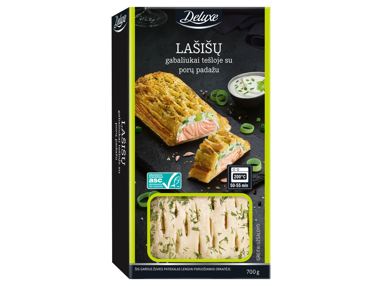 Deluxe lašišos užkandis, kepimui paruoštas