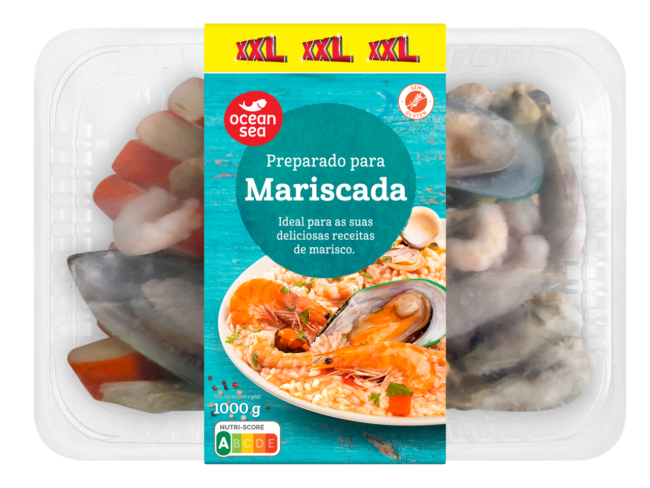 Mariscada XXL: mexilhões, camarão e peixe Ocean Sea.