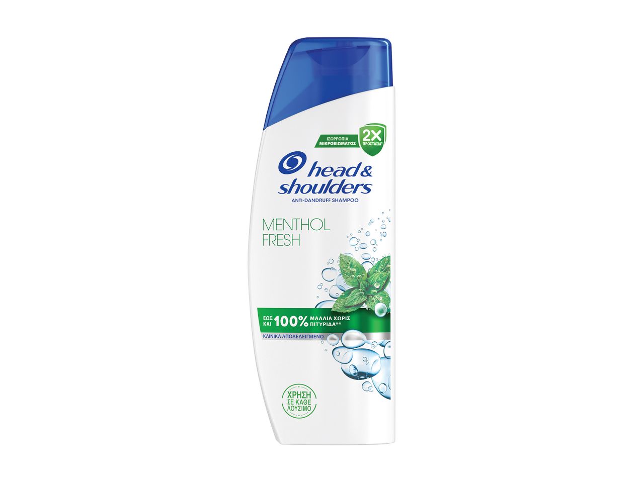 Μπουκάλι σαμπουάν Head & Shoulders Menthol Fresh κατά της πιτυρίδας.