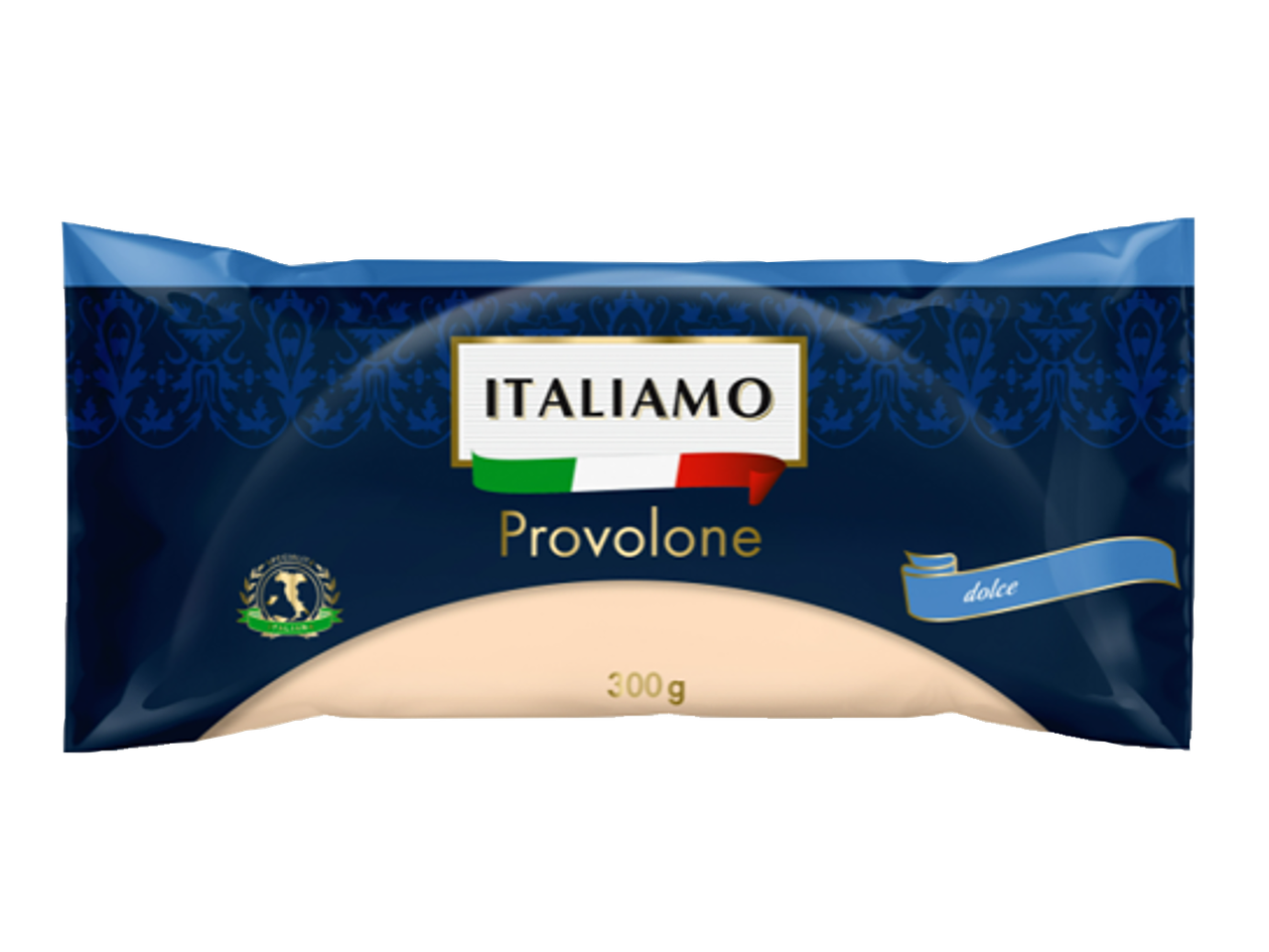 300 g-os édes provolone sajt kék csomagolásban.