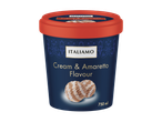 Pote de sorvete Italamo (750 ml): sabor creme e amaretto.