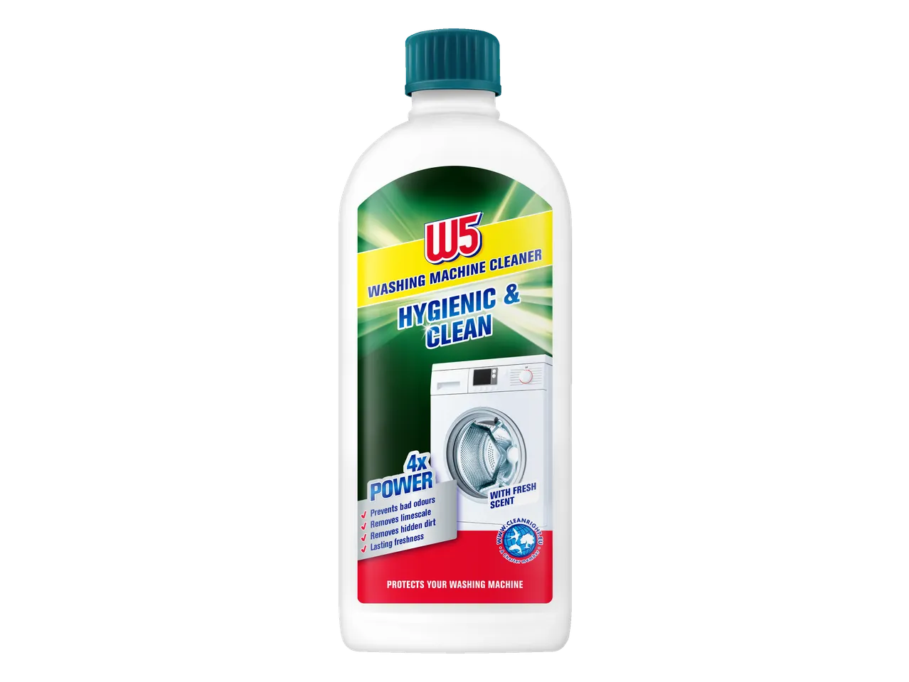 W5 Wasmachinereiniger, Hygiënisch & Schoon, 4x Kracht met frisse geur, beschermt uw wasmachine.