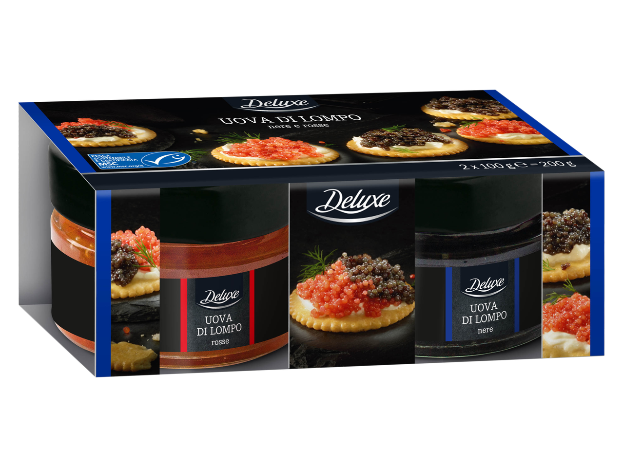 Uova di lompo nero/rosso