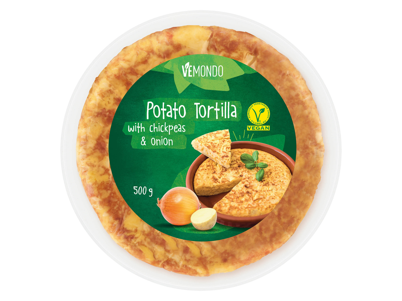 Tortilla vegana con ceci e cipolla