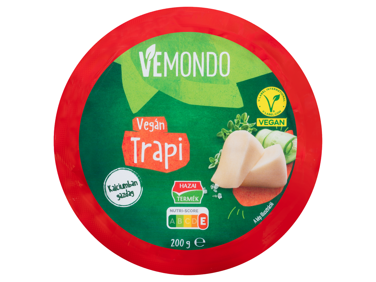Vemondo Vegán Trapi sajthelyettesítő, kalciumban gazdag, 200g.