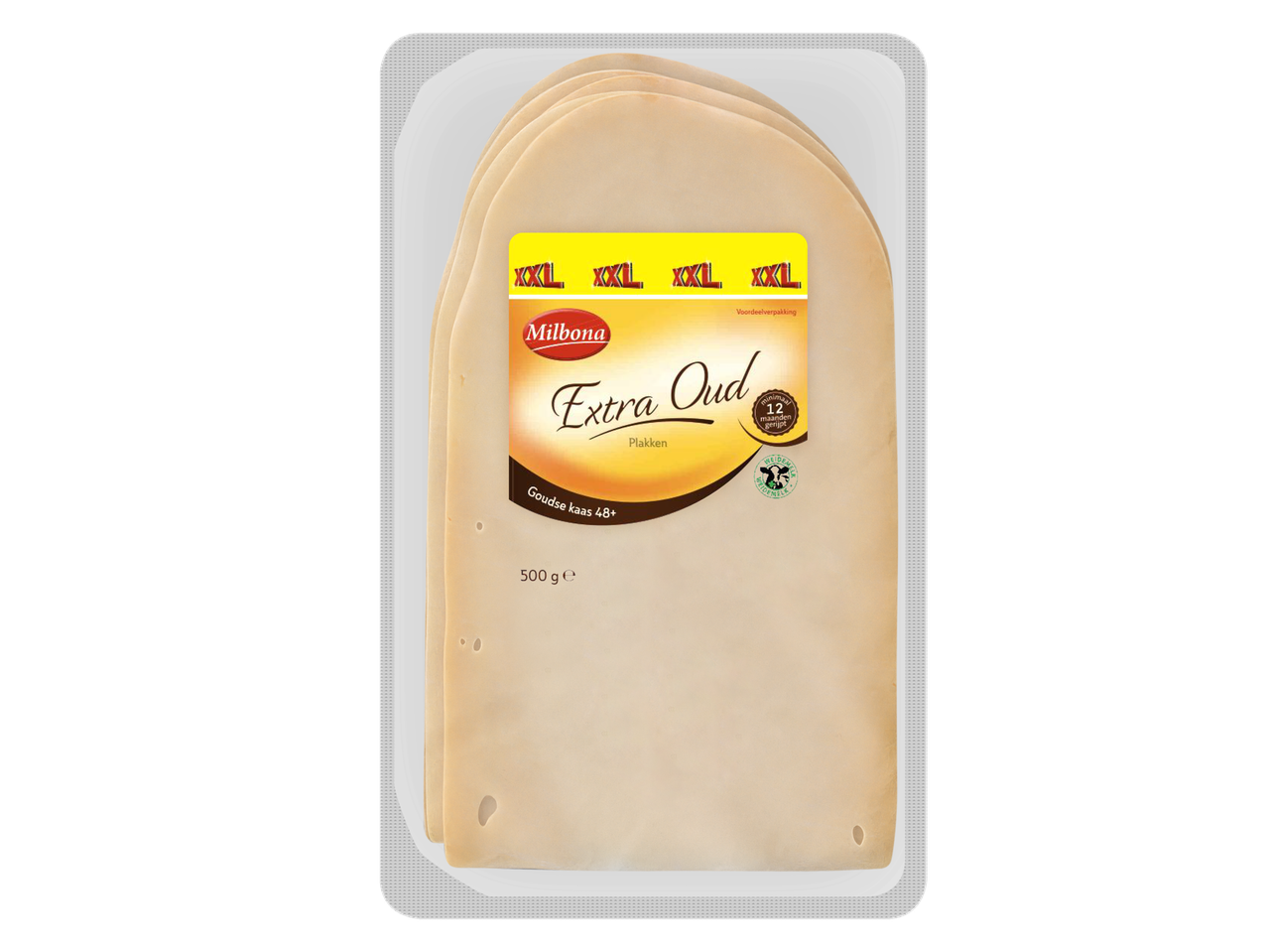 Milbona Extra Oud Goudse kaas plakken, 500g