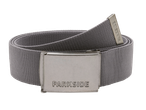 Cinto cinza Parkside com fivela de metal.