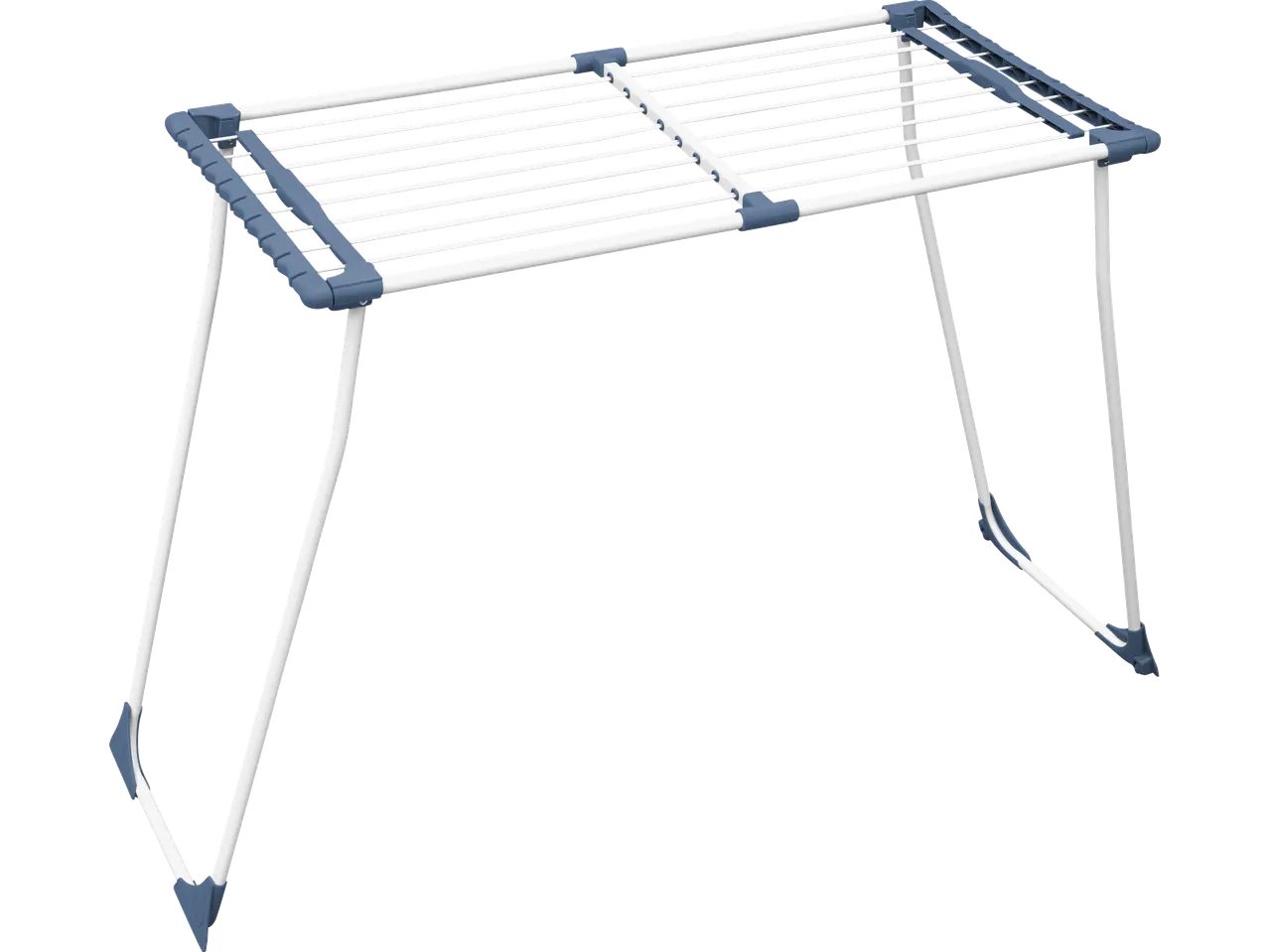 Απλώστρα ρούχων W5, λευκή και μπλε, με αναδιπλούμενα πόδια.