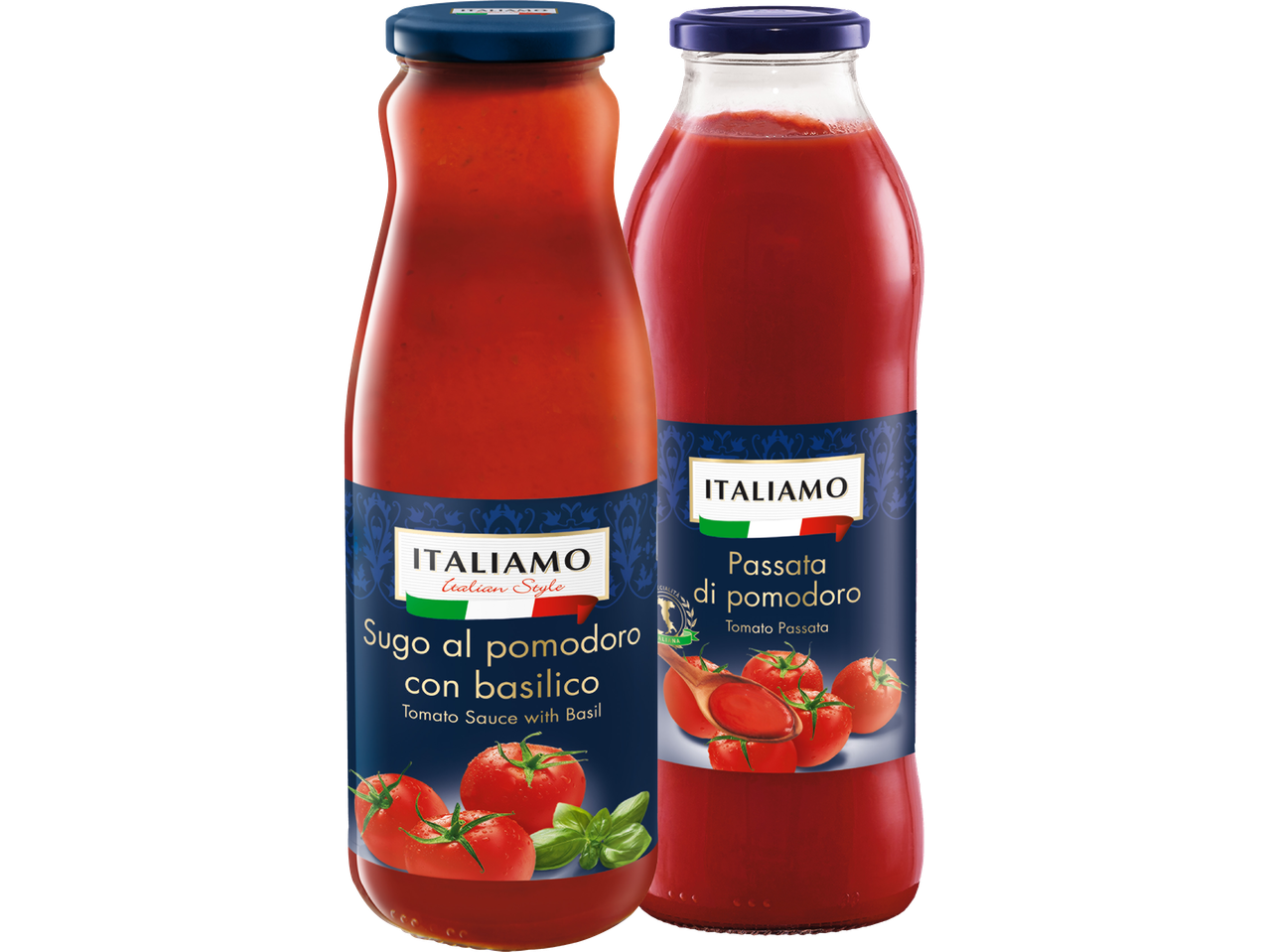 Italienska såser Italialmo: Tomatsås med basilika och tomatpuré.