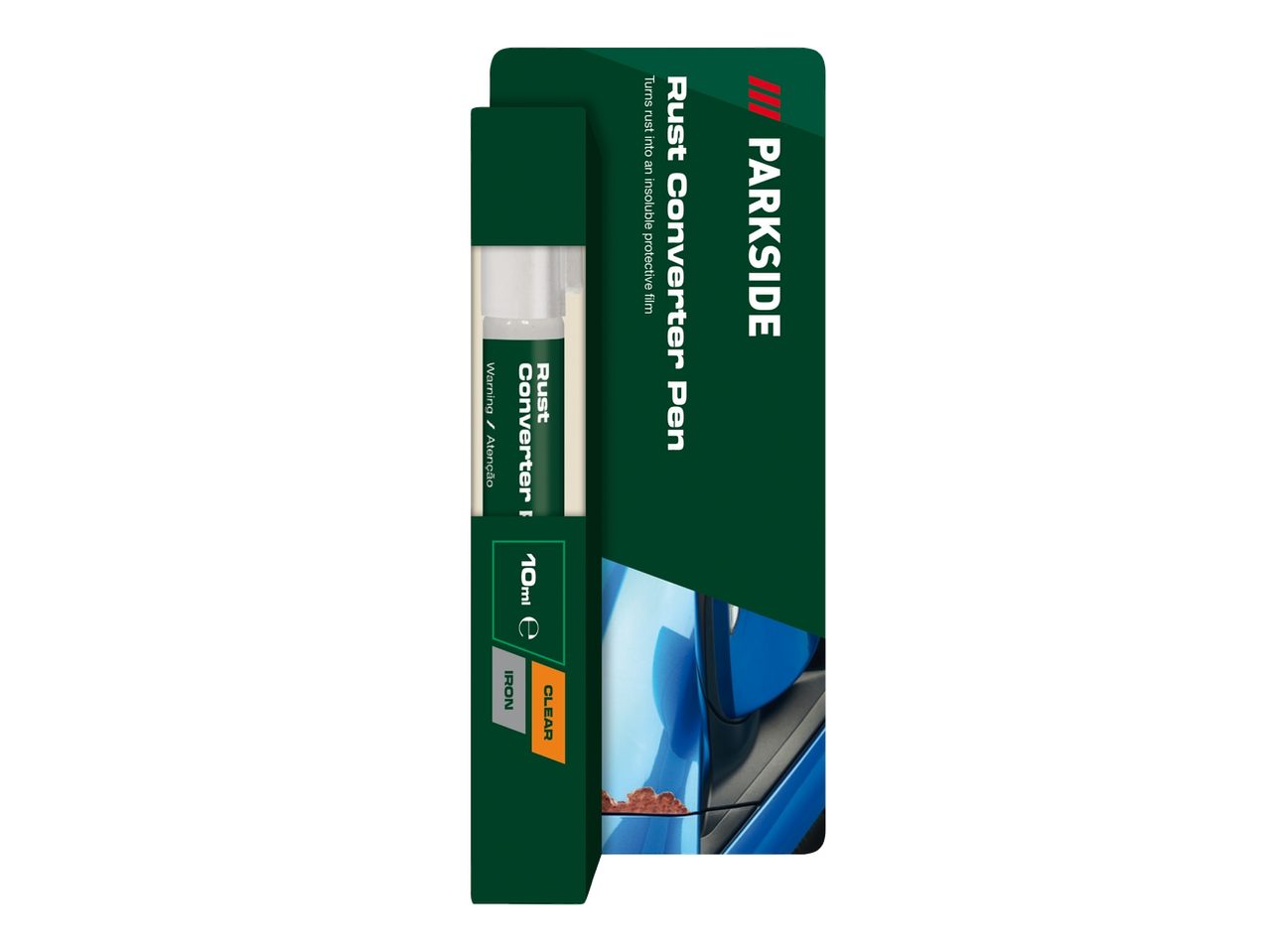 Caneta conversora de ferrugem PARKSIDE, 10ml, para transformar ferrugem numa película protetora.