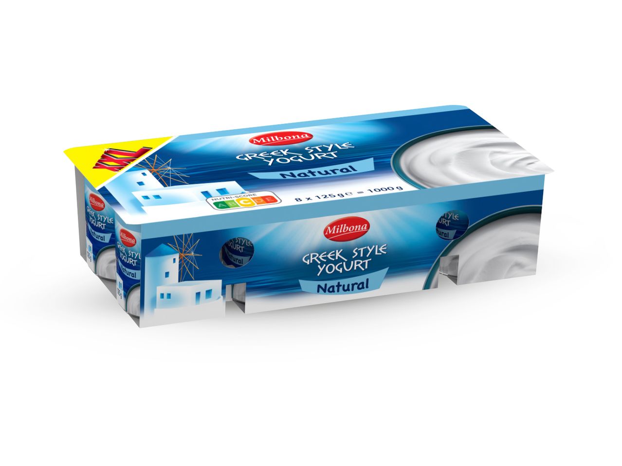 Pakiranje Milbona grčkog jogurta, prirodnog okusa.