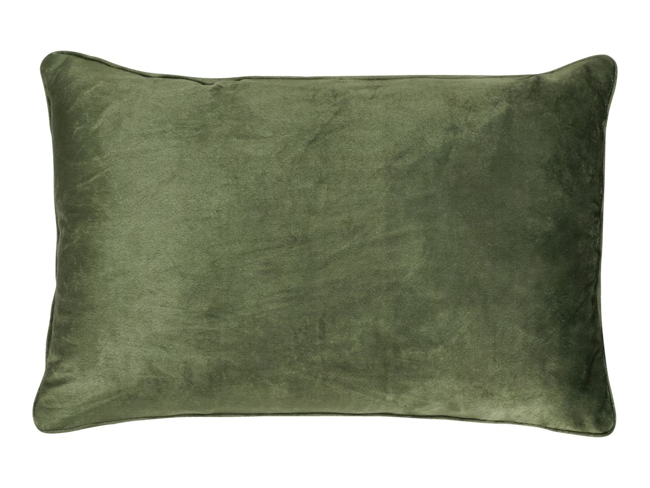 Green velvet rectangular cushion