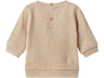 Bluză bej pentru copii, cu mânecă lungă și închidere cu nasturi la spate.