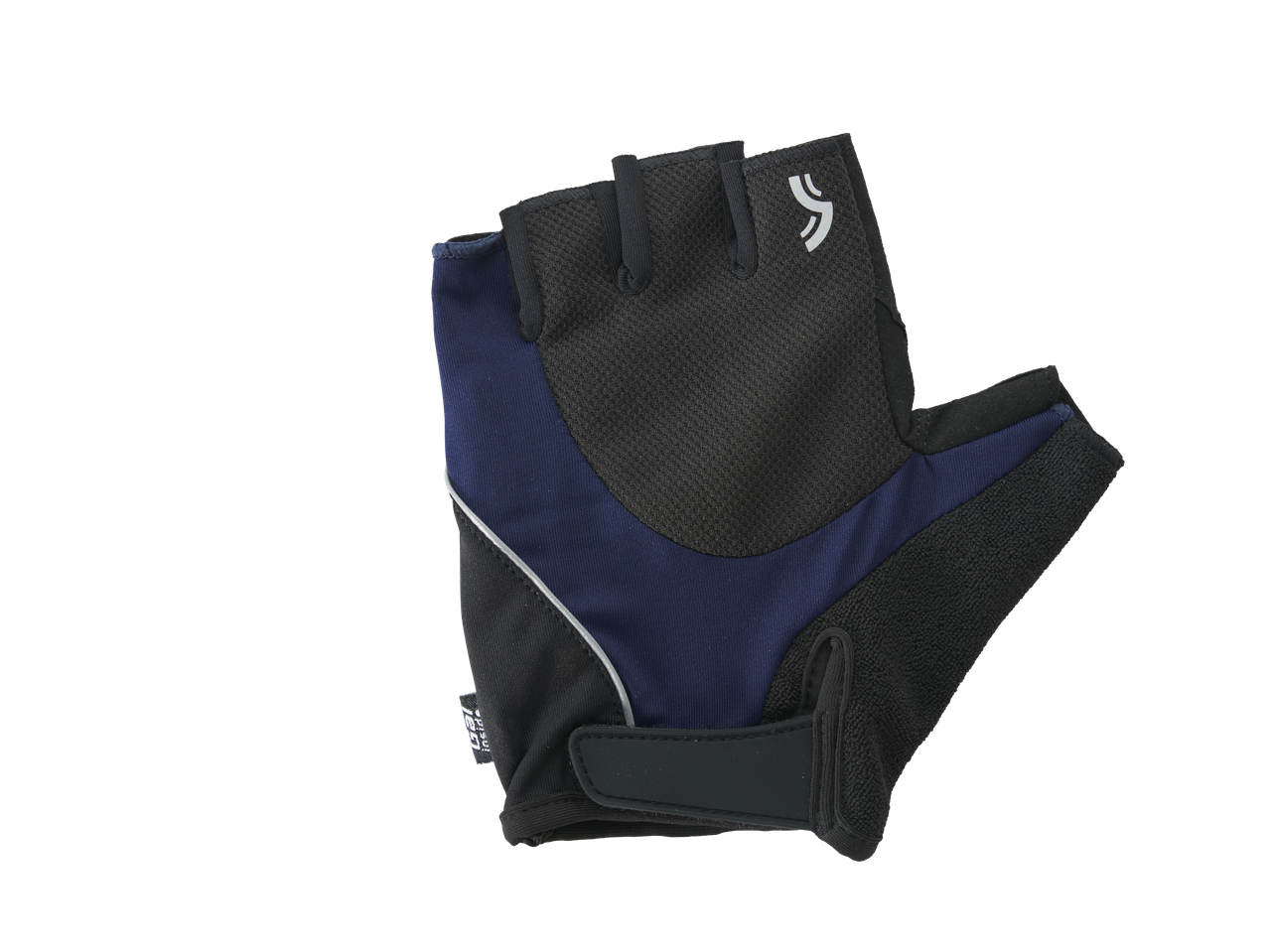 Pirkstai bez velosipēda cimdu: tumši zili un melni, ar GEL ieliktņiem.