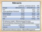 Nährwerttabelle: Energie, Fett, Kohlenhydrate, Eiweiß, Salz und Kalzium.