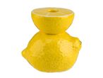 Bougeoir en céramique en forme de citron.