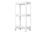 White three-tier rolling storage cart