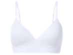 Бял оребрен сутиен без банели