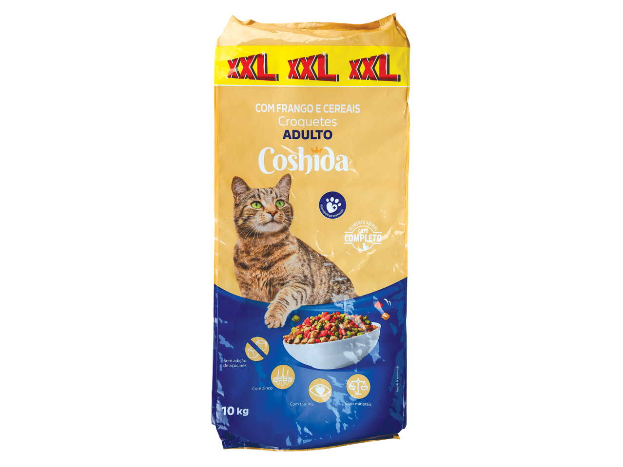 Ração Coshida para gato XXL com frango e cereais, 10 kg