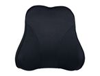 Black ergonomic lumbar support cushion with mesh fabric for back support