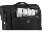 TopMove suitcase with toiletries in travel bottles.