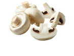 Champignons: heel en gesneden.