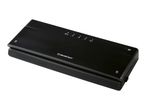 Black vacuum sealer with control buttons on top