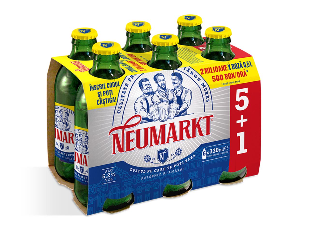 Un set promoțional de 6 sticle de bere Neumarkt (5+1).