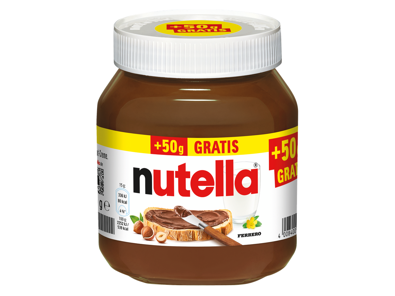 Nutella Glas mit +50g gratis Aktion