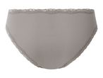 Women's ribbed briefs with lace trim in grey