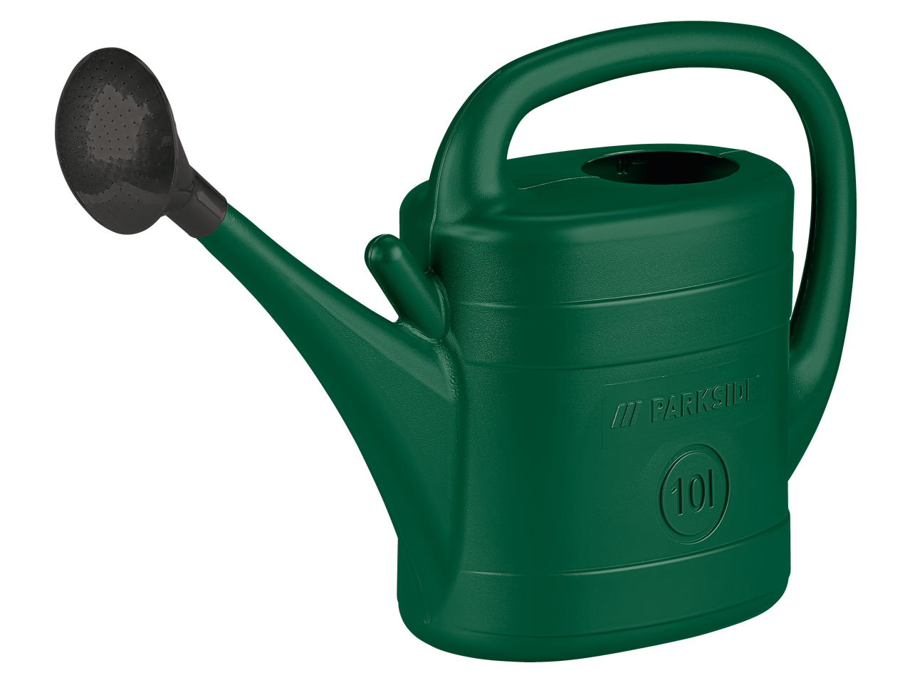 Arrosoir vert PARKSIDE avec pommeau noir, capacité 10L.