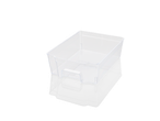Recipiente transparente para geladeira ou freezer.