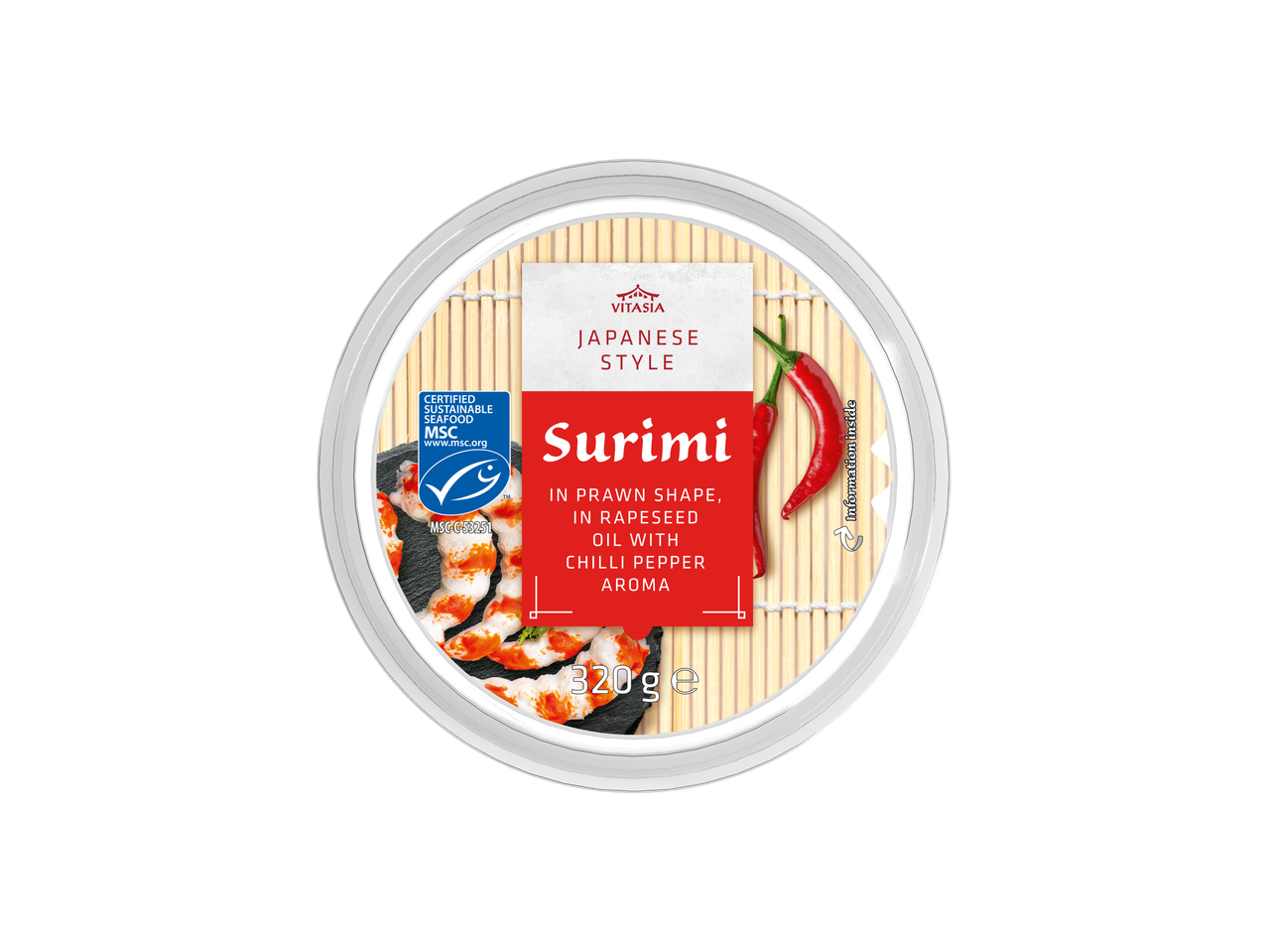 Vitasia Japanse stijl surimi met chilipeper aroma, 320g.