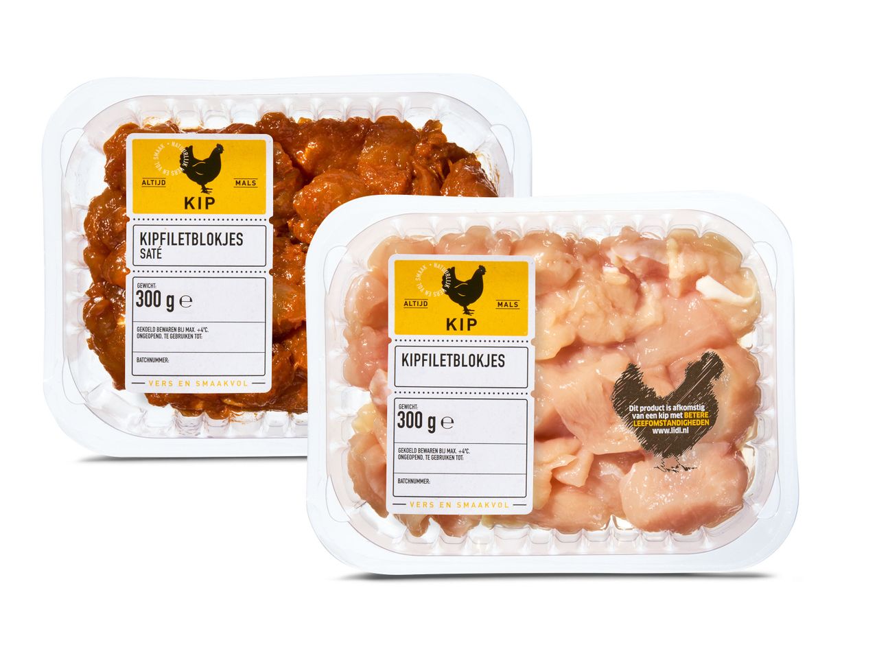 Kipstukjes: saté en naturel, 300g.