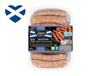 12 Deluxe Scottish pork chipolatas, seasoned with herbs and spices.