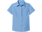 Light blue short-sleeved shirt, school style.