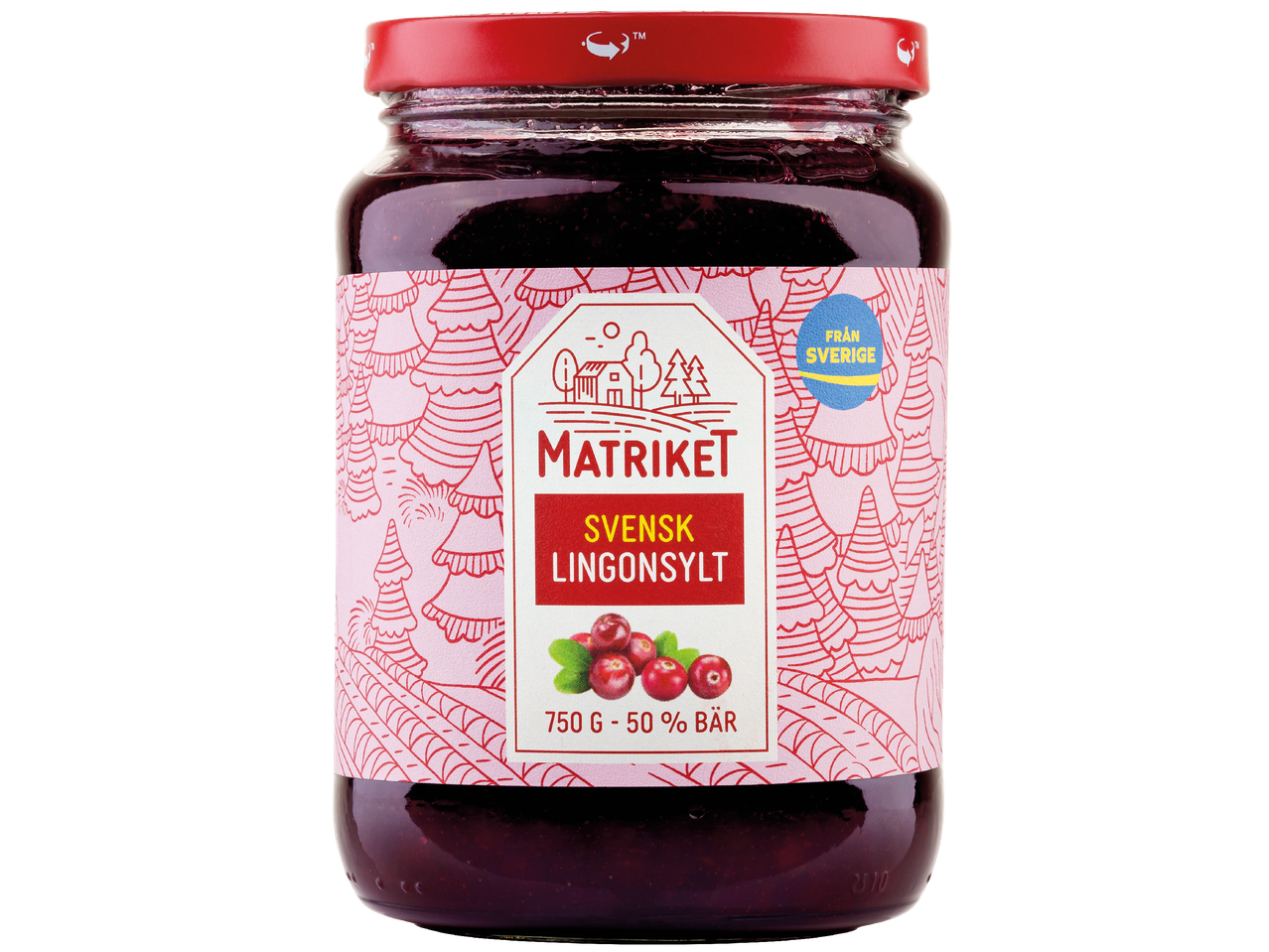 En burk lingonsylt från märket Matriket