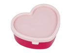 A pink and red heart-shaped plastic container.