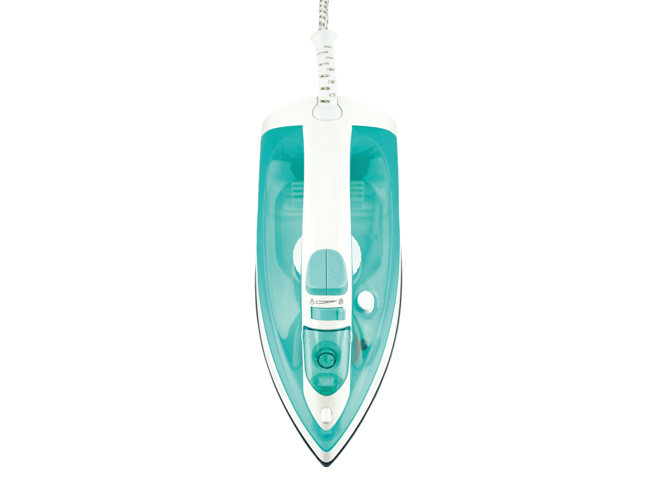 Silvercrest® parna pegla u tirkiznoj i beloj boji, pogled odozgo