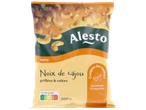 Sachet de noix de cajou grillées et salées au curry, avec Nutri-Score C et poids de 200g.