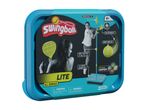 Swingball Lite set with adjustable height, all-surface base, checkerbats, and rubber tennis ball.