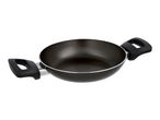 Black non-stick cooking pot with two handles