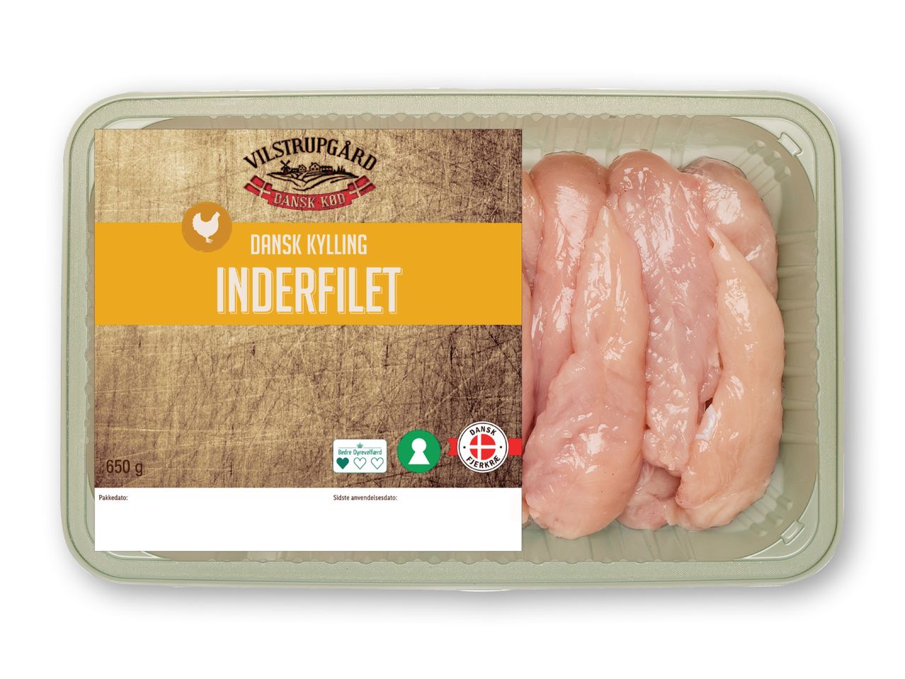 En pakke Vilstrupgård Danish Kylling Inderfilet med 650g kyllingebryst.