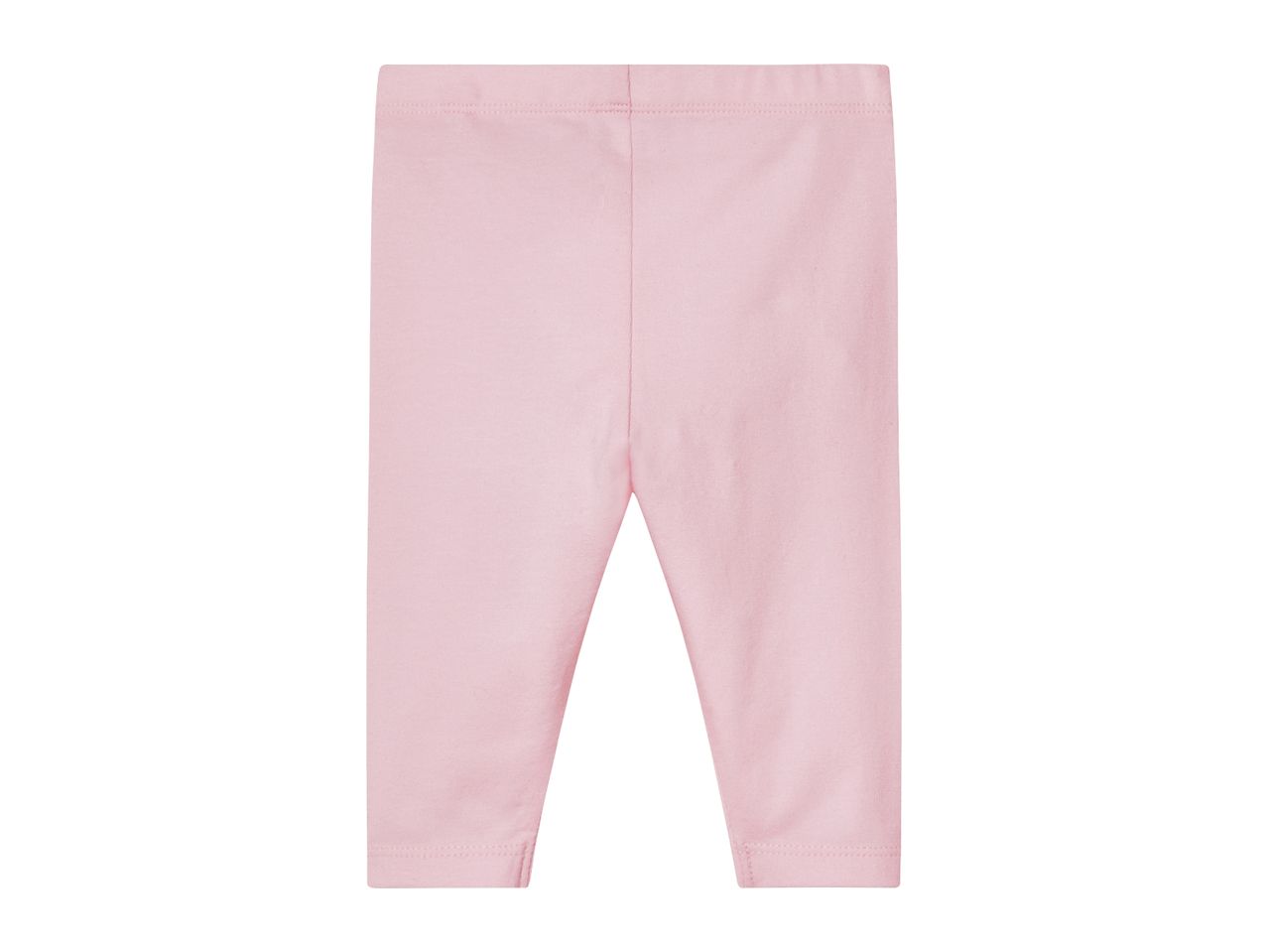 Pink baby leggings with an elastic waistband