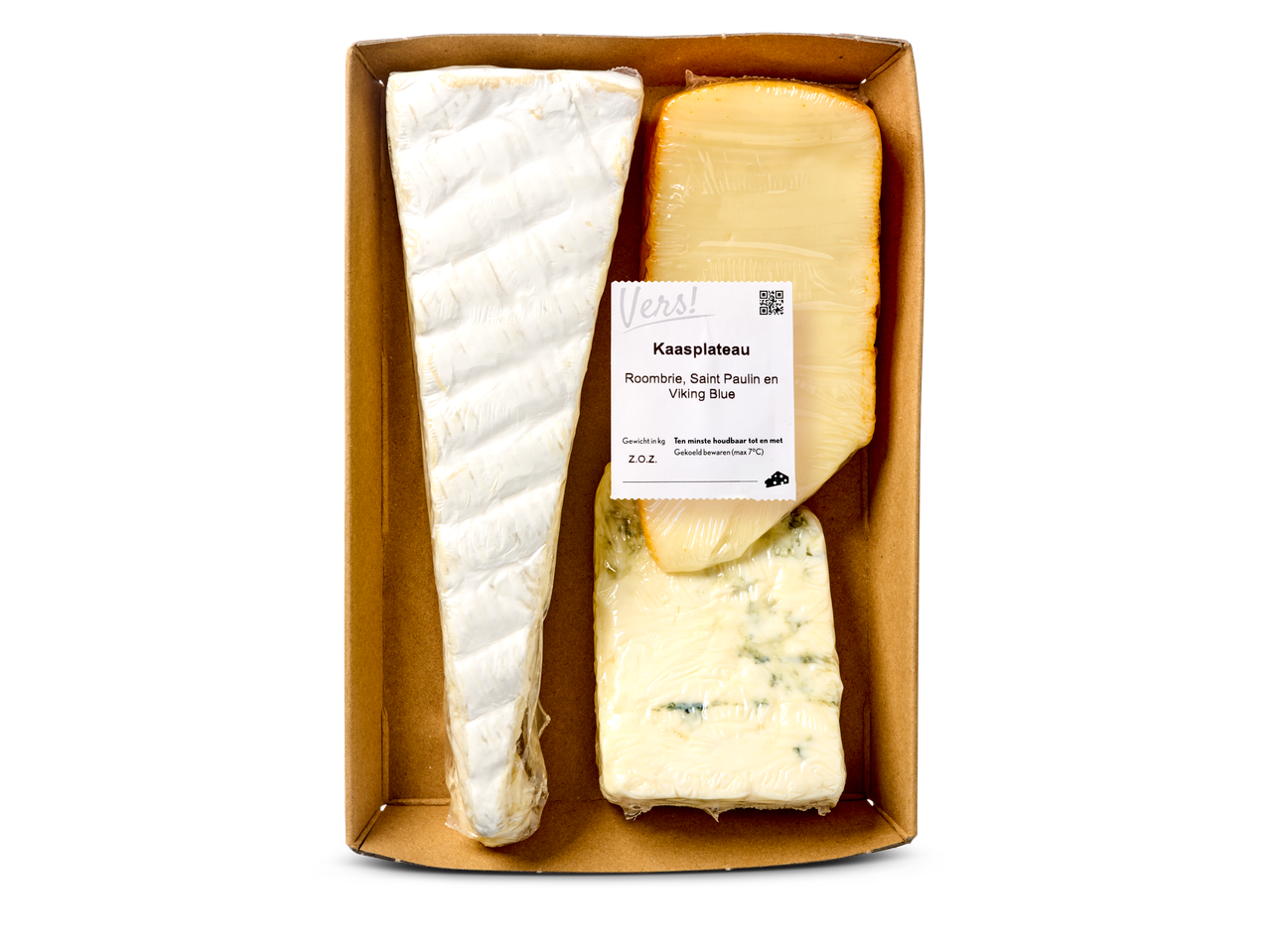 Kaasplank: Brie, Saint Paulin en Viking Blue.