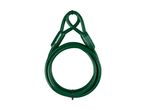 Parkside green steel cable lock with loop.