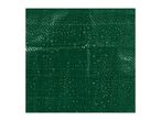 Close-up of a waterproof green woven tarp with water droplets on the surface.