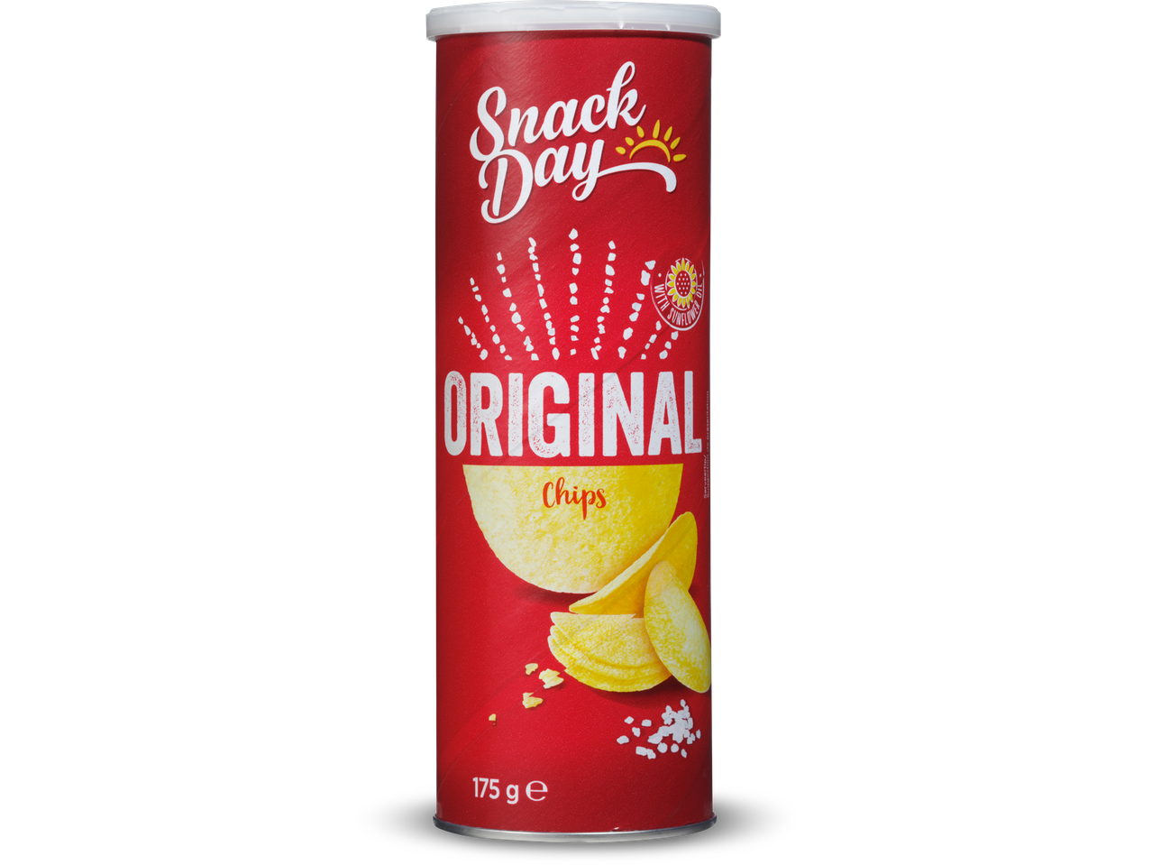 Snack Day Original Chips: 175g tube.